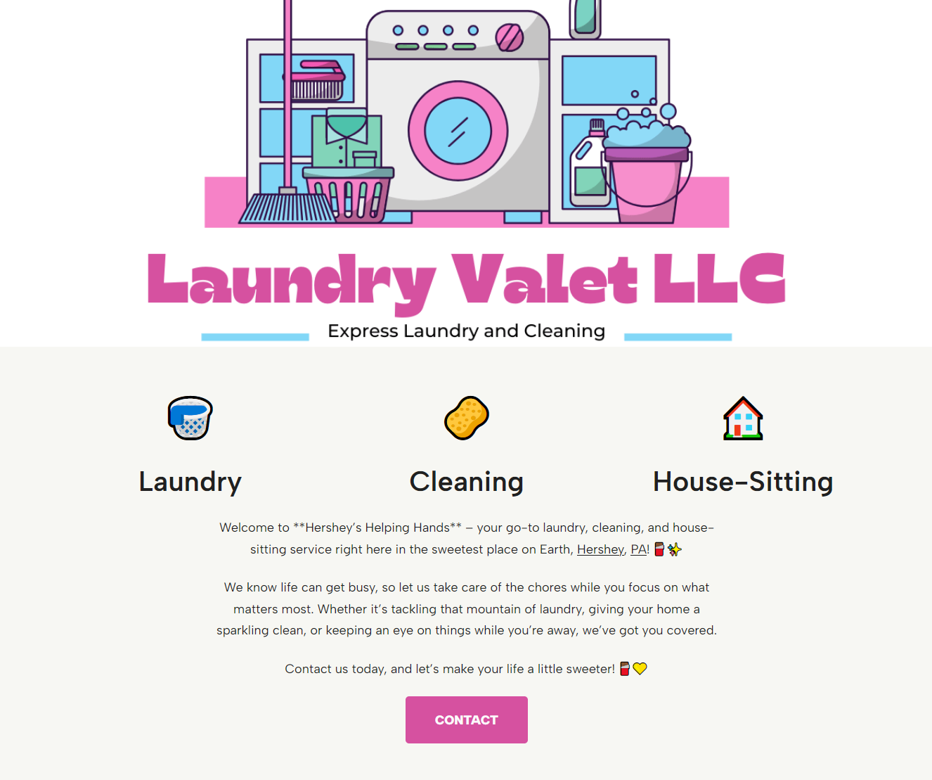 LaundryValetLLC.com Website Screenshot