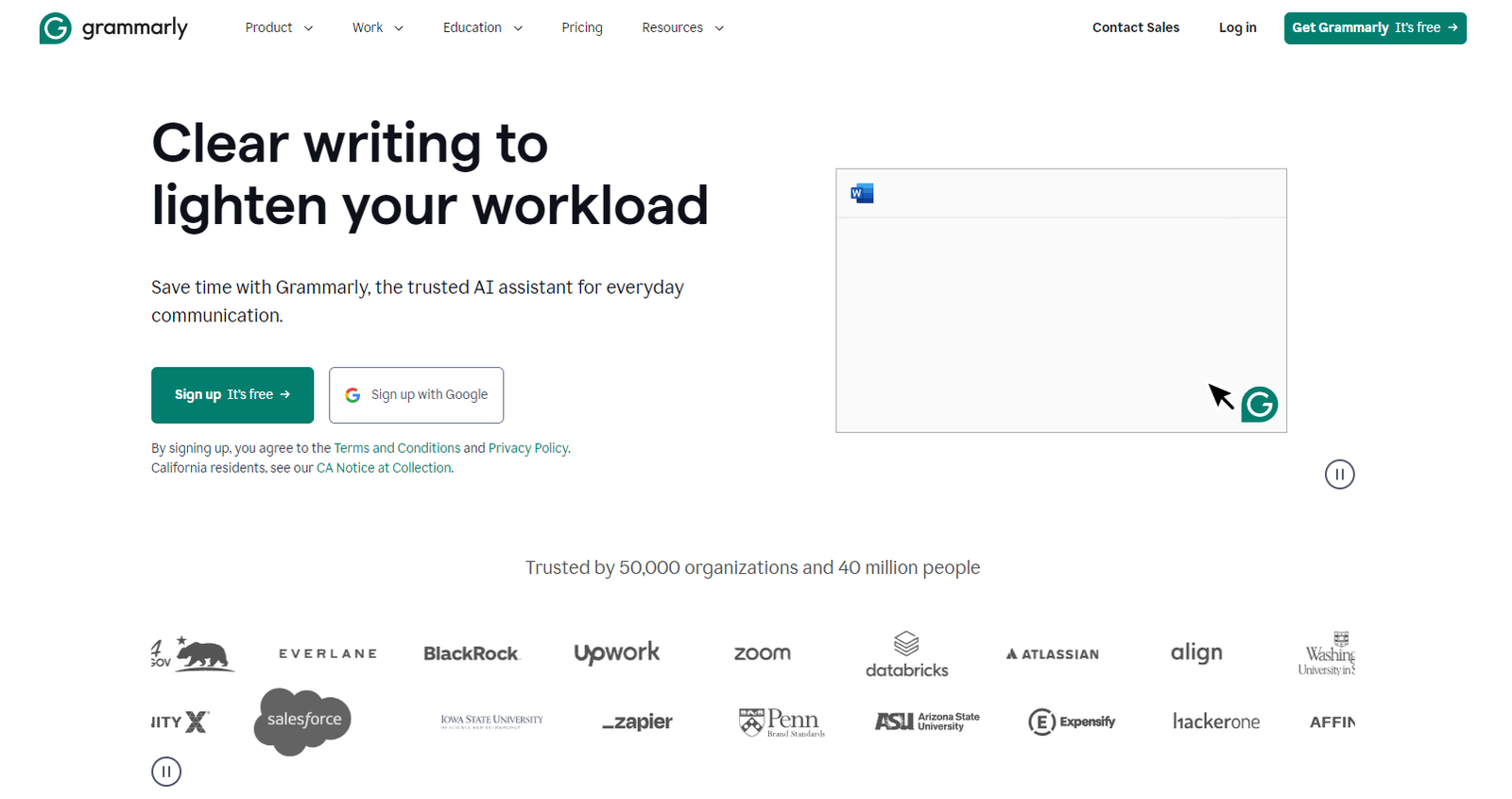 Grammarly.com Website Screenshot